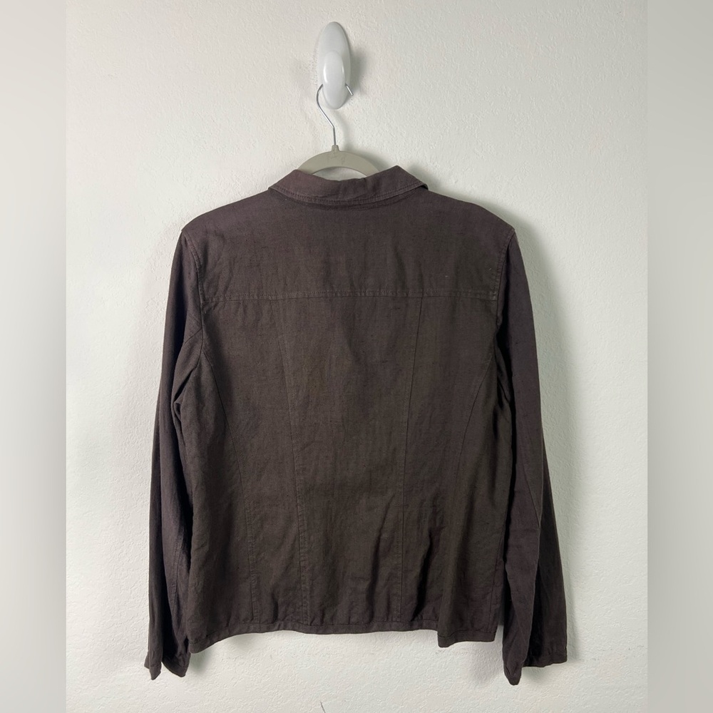 Amber Sun Cotton Linen Jacket Size Large - Picture 2 of 10